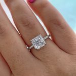 Princess Cut Solitaire with Accents Lab Grown Diamond Gold Ring - Image 4