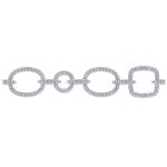 White Gold Geometric Diamond Links Bracelet - Image 2