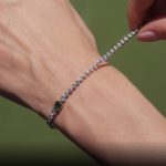 Emerald Green Gemstone Lab Grown Diamond Gold Bracelet - Image 3