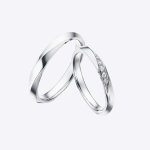 Beautiful Wedding Couple Gold Lab Grown Diamond Band - Image 4