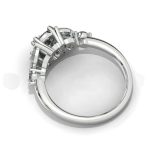 Oval Cut Blue Sapphire Gemstone Lab Grown Diamond White Gold Ring - Image 5