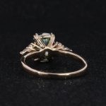 Cushion Cut Emerald Gemstone Lab Grown Diamond Gold Ring - Image 4