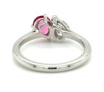 Pear Cut Pink Sapphire Lab Grown Diamond White Gold Ring - Image 3