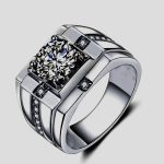 1.70 Carat Round Lab Grown Diamond White Gold Men's Ring - Image 2