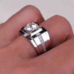 1.70 Carat Round Lab Grown Diamond White Gold Men's Ring - Image 4