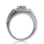 Round Certified Lab Grown Diamond White Gold Men Ring - Image 2