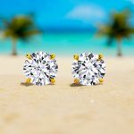 3.00 Carat Certified Lab Grown Diamond Yellow Gold Studs Earrings