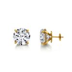 3.00 Carat Certified Lab Grown Diamond Yellow Gold Studs Earrings - Image 2
