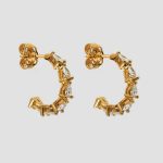 Certified Lab Grown Diamond Women Earrings 1.20 Ct Yellow Gold