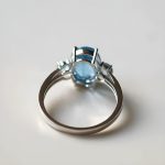 2.00 Carat Oval Cut Aquamarine Lab Grown Diamond 14k Gold Ring - Image 3