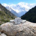 Cushion Cut White Gold Lab Grown Diamond Hidden Halo Ring
