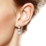 Stylish Lab Grown Diamond Gold Drops Earrings - Image 3