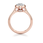 Oval Cut Engagement Hidden Halo Lab Grown Diamond Gold Ring - Image 8