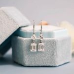 Emerald and Asscher Cut Lab Grown Diamond Drop Earring - Image 6