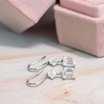 Emerald and Asscher Cut Lab Grown Diamond Drop Earring - Image 3