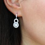 Round Royal Lab Grown Diamond Gold Drops Earring - Image 4