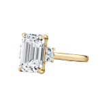 Emerald Cut Engagement Lab Grown Diamond Hidden Halo Ring - Image 2