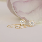 Halo Round Cut Lab Grown Diamond Drops Earring - Image 2