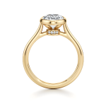 Oval Cut Engagement Hidden Halo Lab Grown Diamond Gold Ring - Image 3