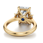 Emerald Cut Engagement Lab Grown Diamond Hidden Halo Ring - Image 3