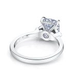 Cushion Cut White Gold Lab Grown Diamond Hidden Halo Ring - Image 3