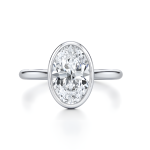 Oval Cut Engagement Hidden Halo Lab Grown Diamond Gold Ring - Image 4