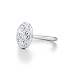 Oval Cut Engagement Hidden Halo Lab Grown Diamond Gold Ring - Image 5