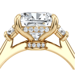 Beautiful Engagement Cushion Cut Lab Grown Diamond Hidden Halo Ring - Image 5