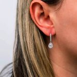 Pear and Round Halo Fancy Drops Earring - Image 2