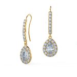 Pear and Round Halo Fancy Drops Earring