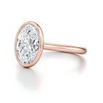 Oval Cut Engagement Hidden Halo Lab Grown Diamond Gold Ring - Image 7