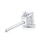 Emerald Lab Grown Diamond Platinum Studs - Image 3