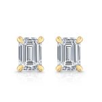 Emerald Cut Lab Grown Diamond Gold Studs