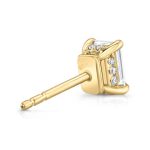Emerald Cut Lab Grown Diamond Gold Studs - Image 3