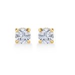 1.50 Carat Lab Grown Diamond Round Brilliant Gold Studs