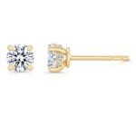 1.50 Carat Lab Grown Diamond Round Brilliant Gold Studs - Image 2