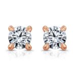 Round Brilliant Lab Diamond Gold Studs - Image 7