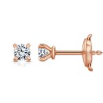 Round Brilliant Lab Diamond Gold Studs - Image 8