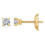 Round Brilliant Lab Diamond Gold Studs - Image 2