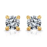 Round Brilliant Lab Diamond Gold Studs