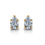 Pear Cut Lab Grown Diamond Gold Studs