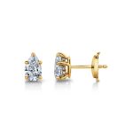 Pear Cut Lab Grown Diamond Gold Studs - Image 2
