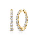 3.00 Carat lab Grown Diamond Gold Hoops Earring