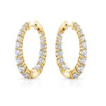 3.00 Carat lab Grown Diamond Gold Hoops Earring - Image 2
