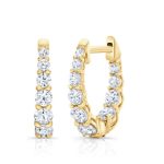 1.00 Carat Lab Grown Diamond Gold Hoops