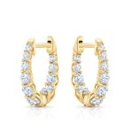 1.00 Carat Lab Grown Diamond Gold Hoops - Image 2