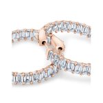 Emerald Cut Lab Grown Diamond Gold Hoops Earring - Image 8