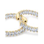 Emerald Cut Lab Grown Diamond Gold Hoops Earring - Image 4