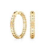 Emerald Cut Lab Grown Diamond Gold Hoops Earring - Image 3