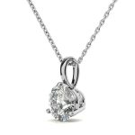 Round Solitaire Lab Grown Diamond Platinum Pendant - Image 2